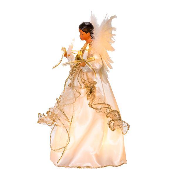 6 of 7: Ivory and Gold: African American Electric Christmas Tree Topper by Kurt Adler