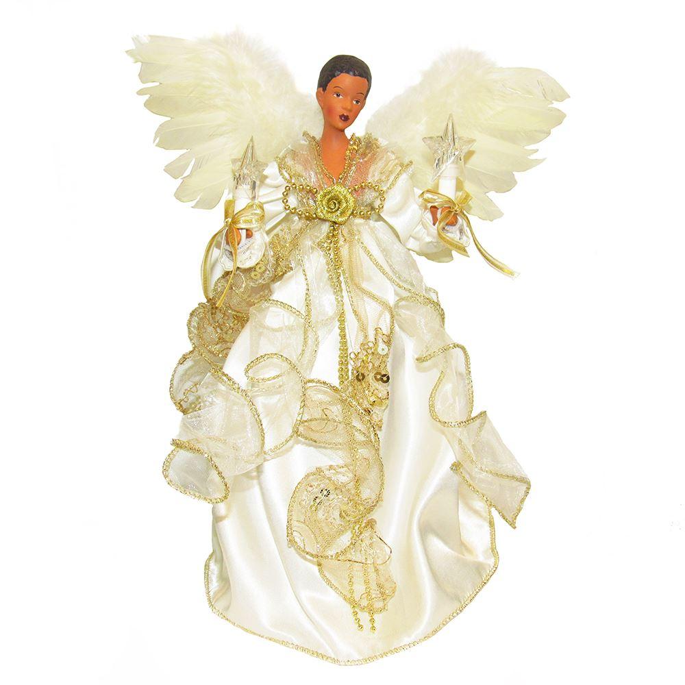 1 of 7: Ivory and Gold: African American Electric Christmas Tree Topper by Kurt Adler