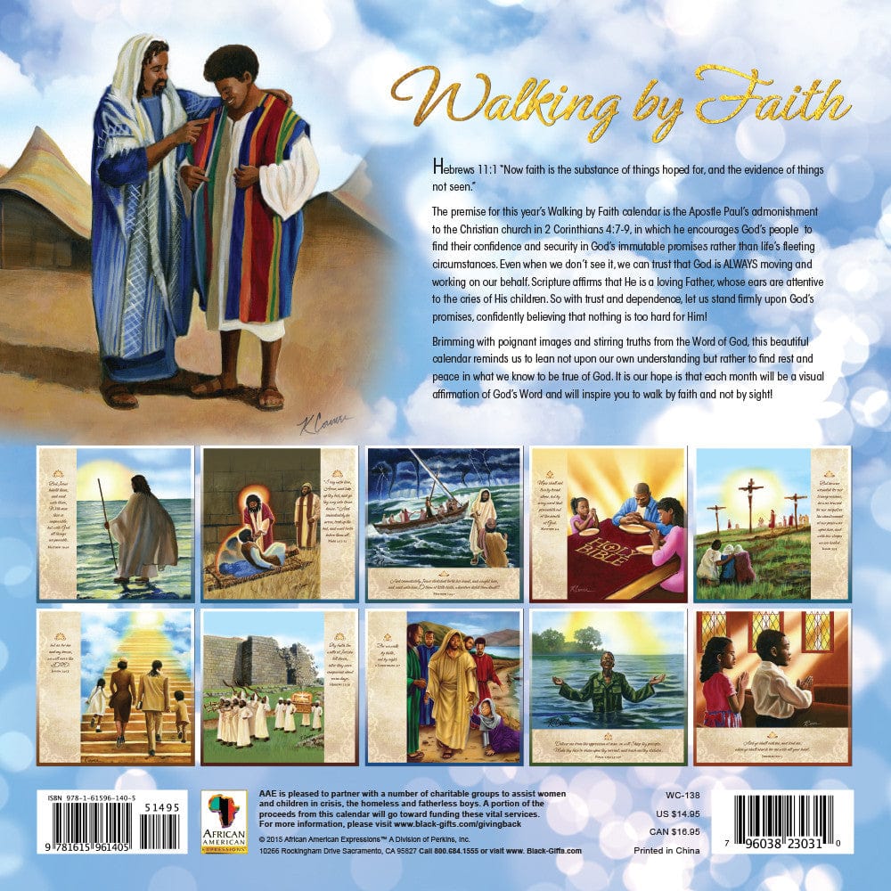 Walking by Faith: 2016 African American Calendar (Back)