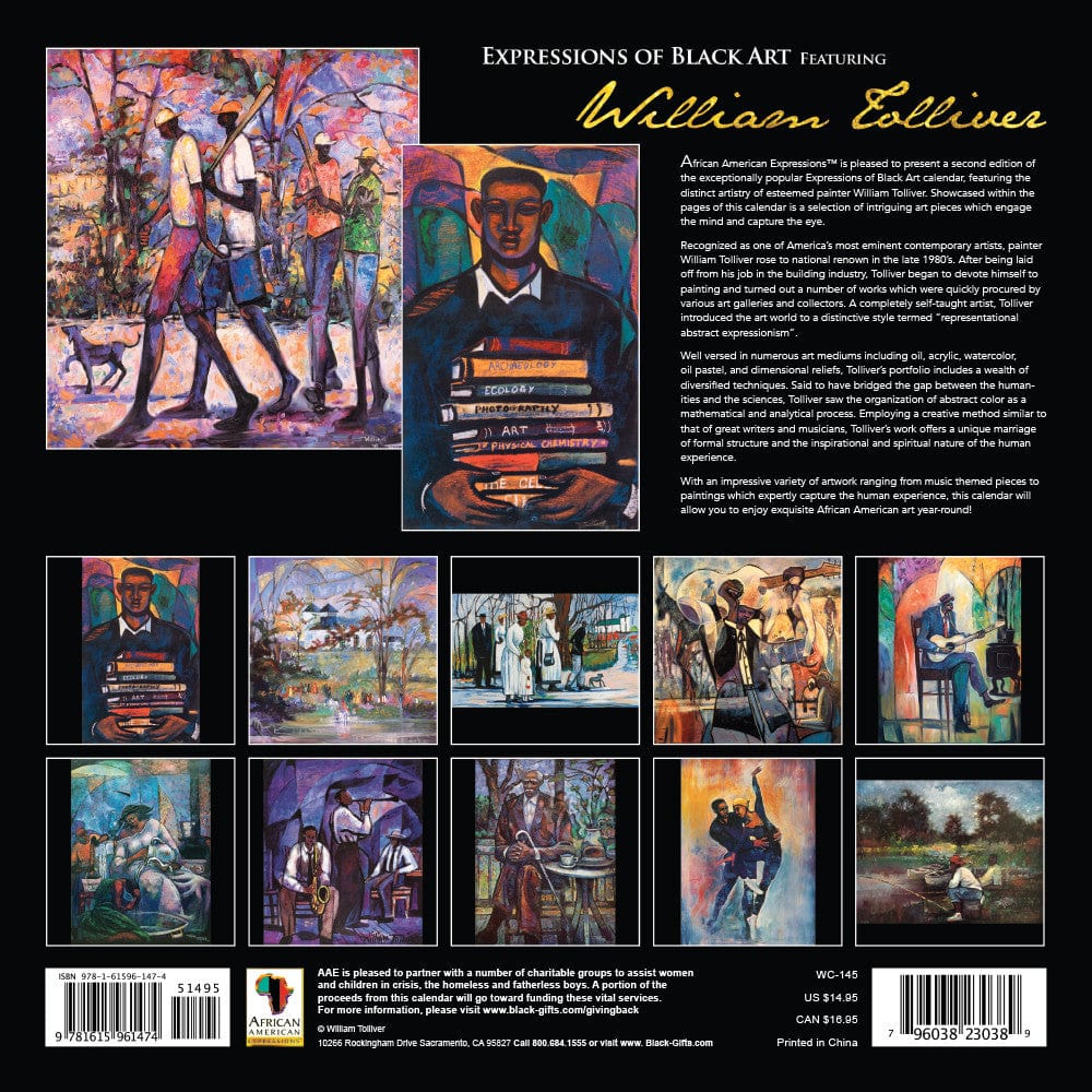 The Art of William Tollivar: 2016 African American Calendar (Back)