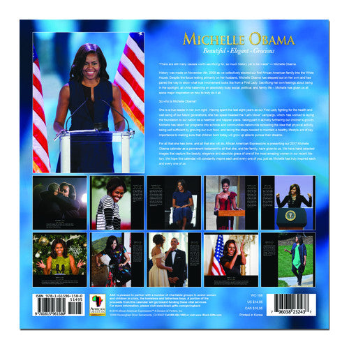 Michelle Obama: 2017 African American Wall Calendar (Back)