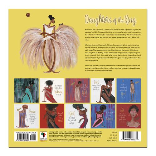 Daughters of the King: 2018 African American Religious Calendar by Sharon Cope (Rear)