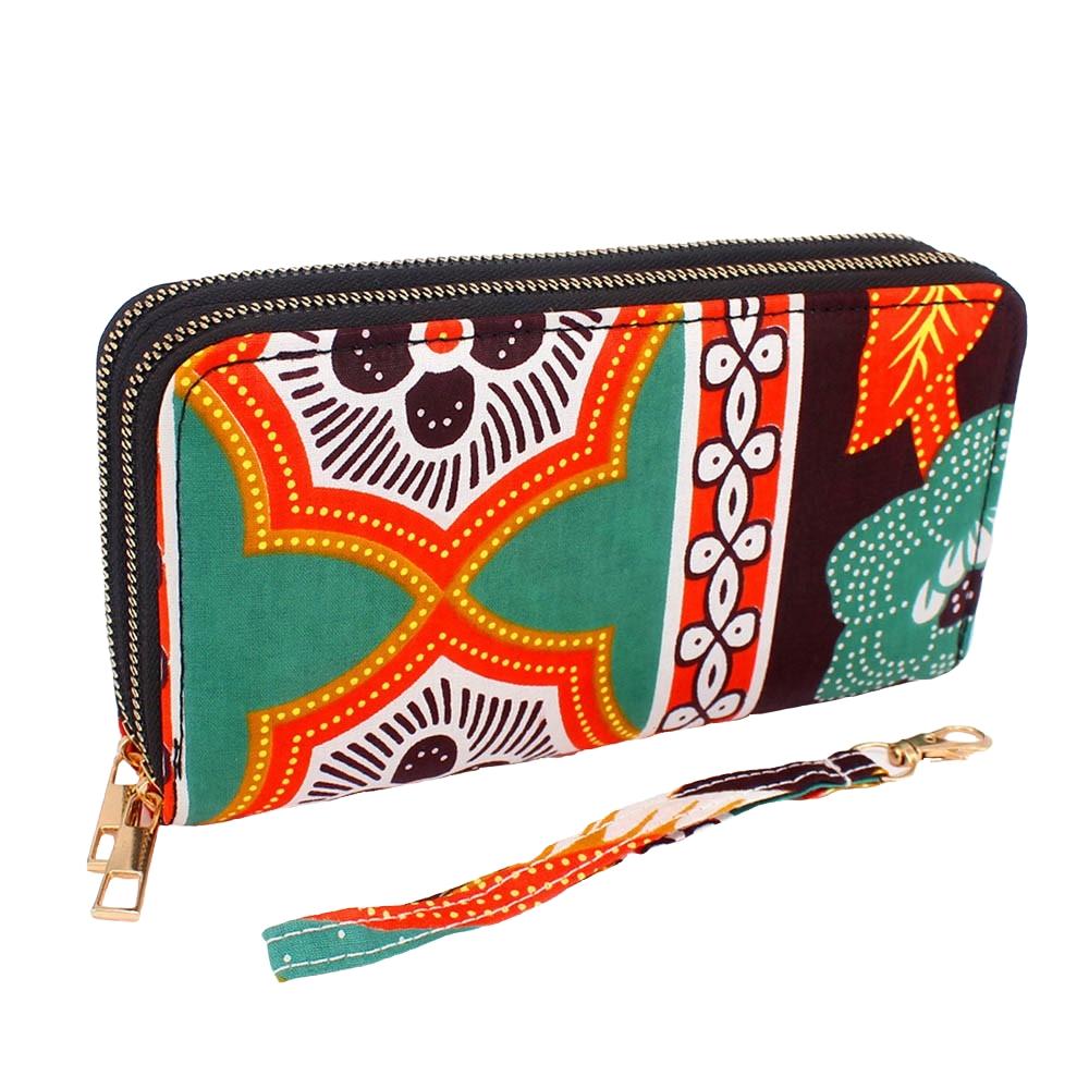 1 of 4: Double Zippered African Wax Print Wallet/Wristlet by Boutique Africa