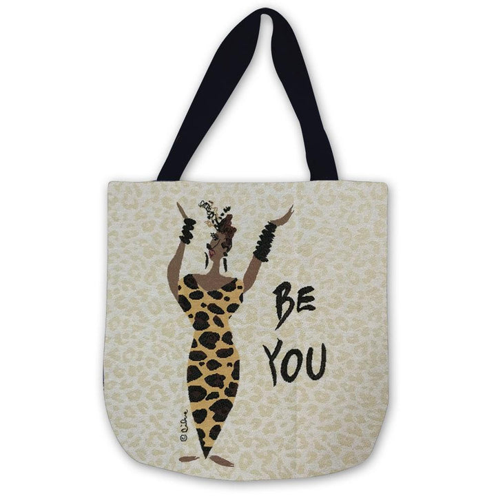 Be You: African American Woven Tapestry Tote Bag by Cidne Wallace