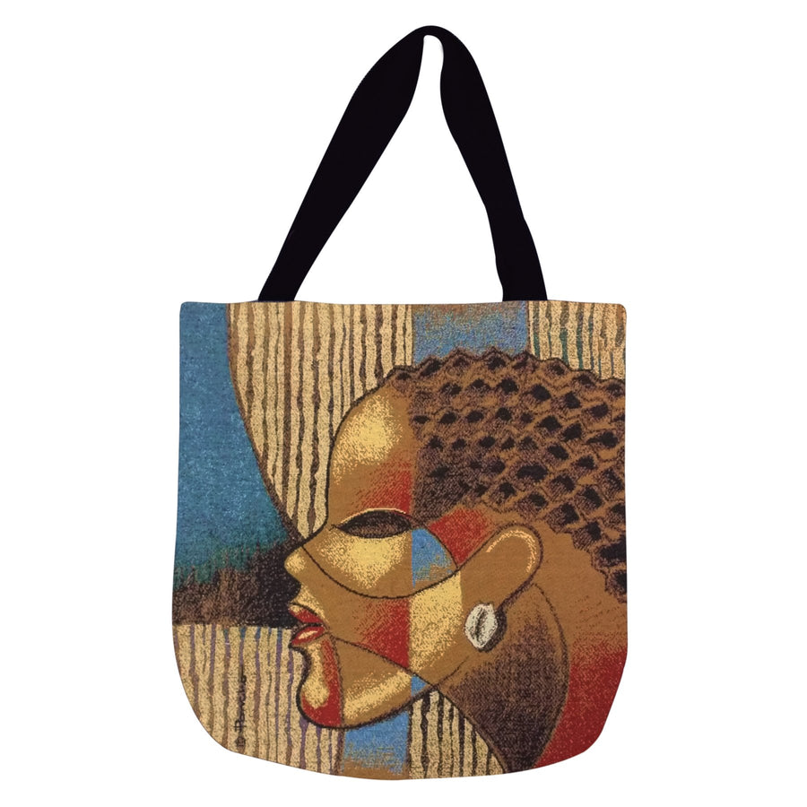 Composite of a Woman: African American Woven Tote Bag by Larry "Poncho" Brown