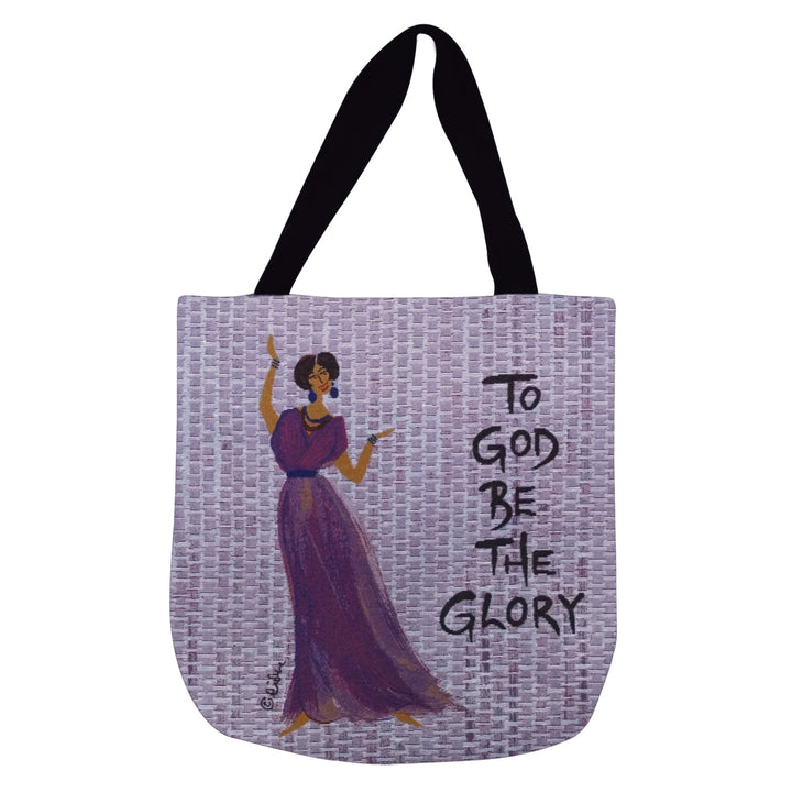 To God Be the Glory: African American Woven Tote Bag by Cidne Wallace