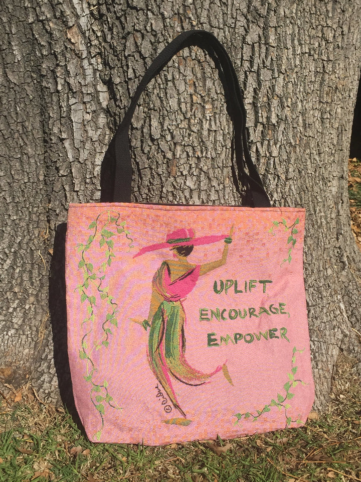 Uplift and Empower Woven Tote Bag