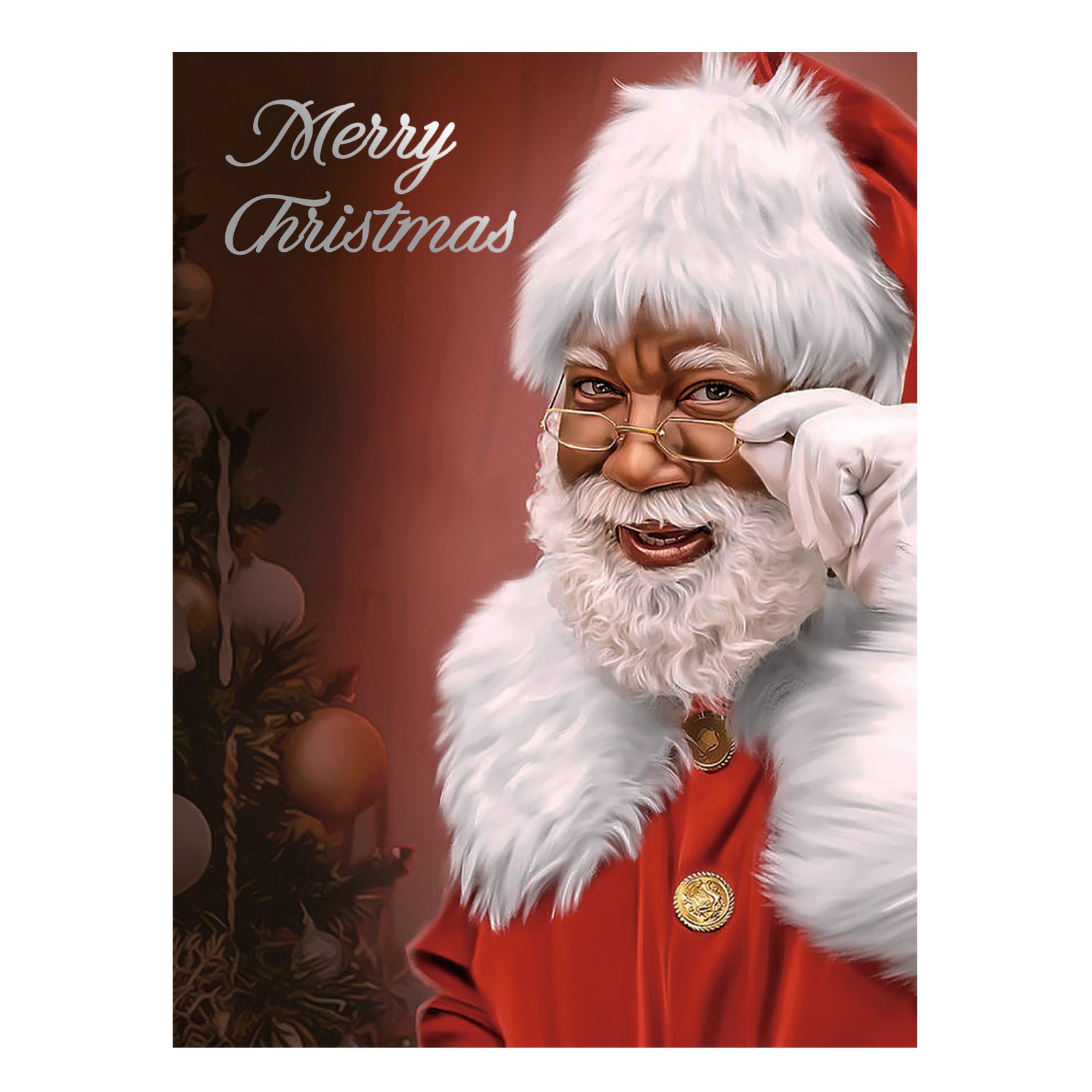 9 of 11: Merry Christmas (Black Santa Claus): African American Christmas Card Box Set