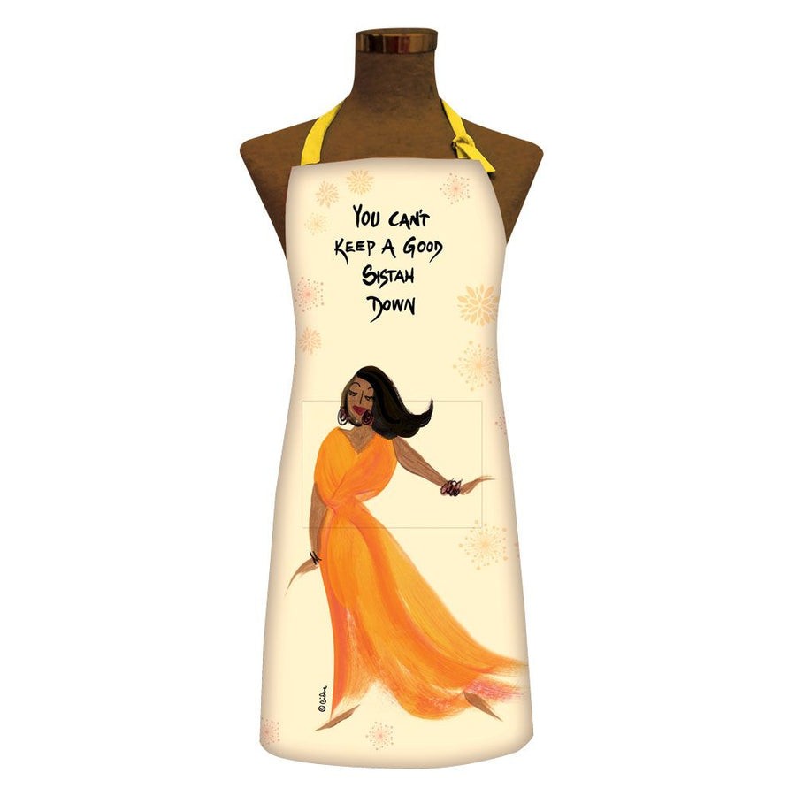 You Can’t Keep A Good Sistah Down Apron-Aprons-Cidne Wallace-72x37 inches-100% Cotton-The Black Art Depot