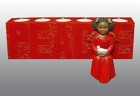 Cherub Christmas Tea Light (Red)