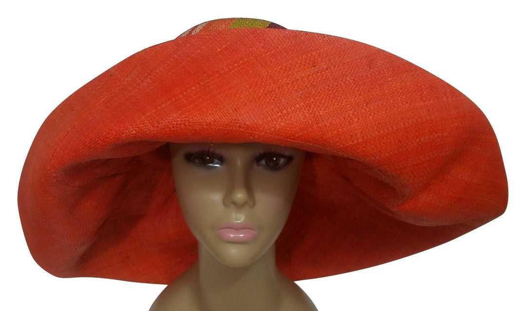 Wacerra: Authentic Hand Made Multicolored Big Brim Raffia Sun Hat
