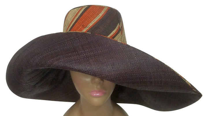 Wamuiru: Authentic Hand Woven Multicolored Big Brim Raffia Sun Hat