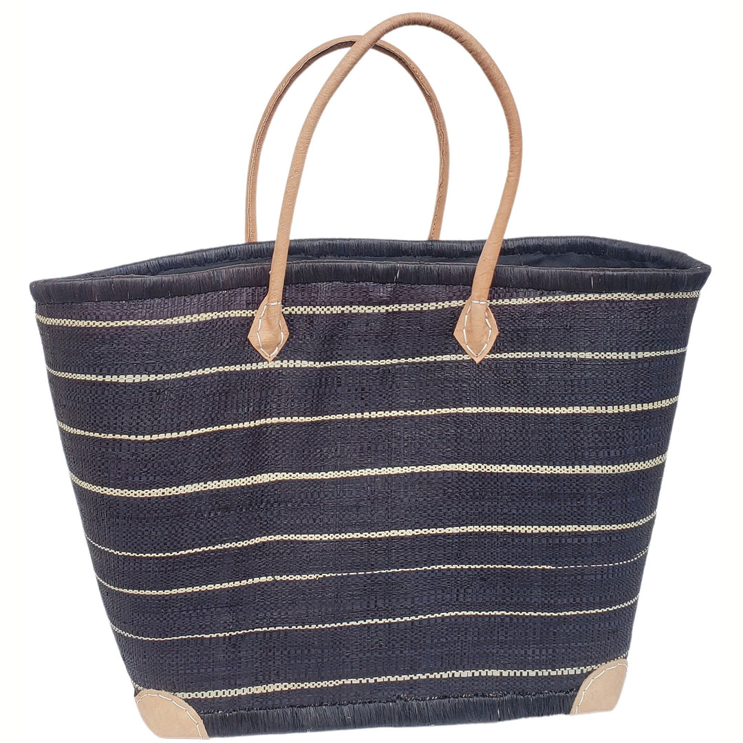 Adjanie: Authentic Madagascar Raffia and Leather Tote Bag – The
