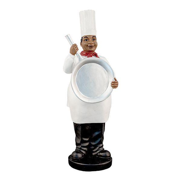 African American Chef with Pan Figurine