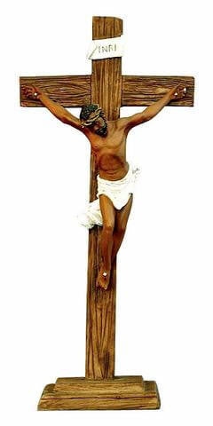 Black Jesus on Cross-Figurine-Positive Image Gifts-12.75 inches-Resin-The Black Art Depot