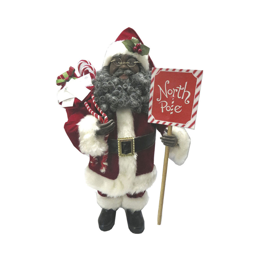 African American North Pole Santa Claus Figurine