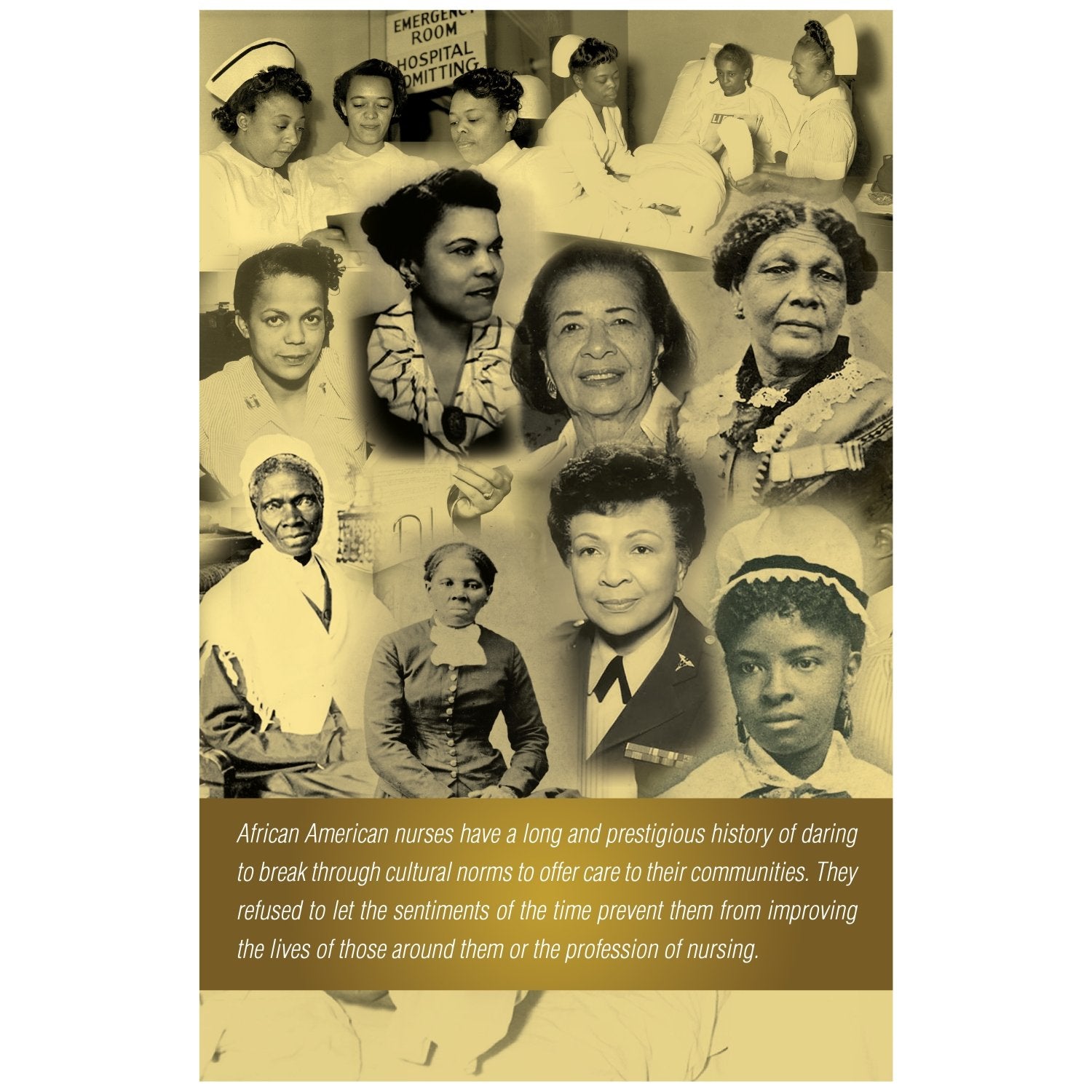 1 of 2: A Tribute to African American Nurses Poster by Sankofa Designs
