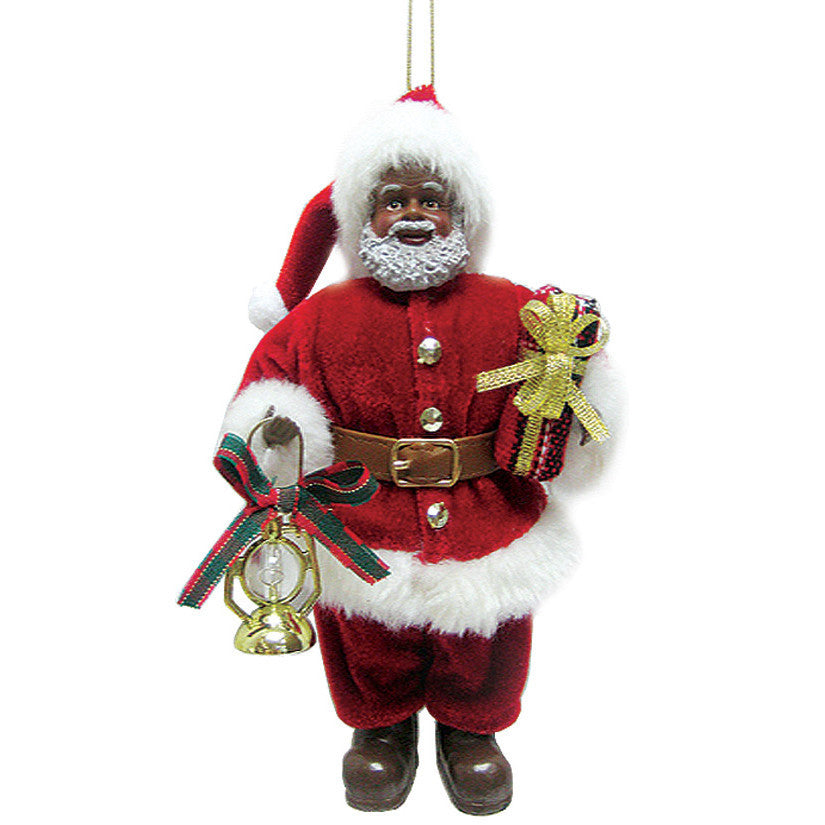 African American Santa Claus Christmas Ornament