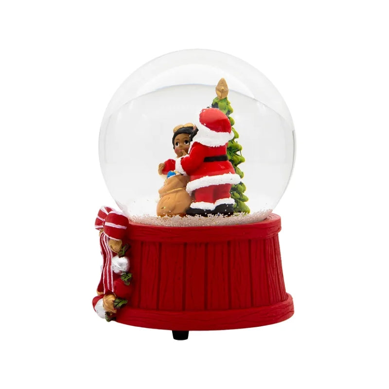 4 of 5: African American Santa Claus Musical Wind Up Water Globe
