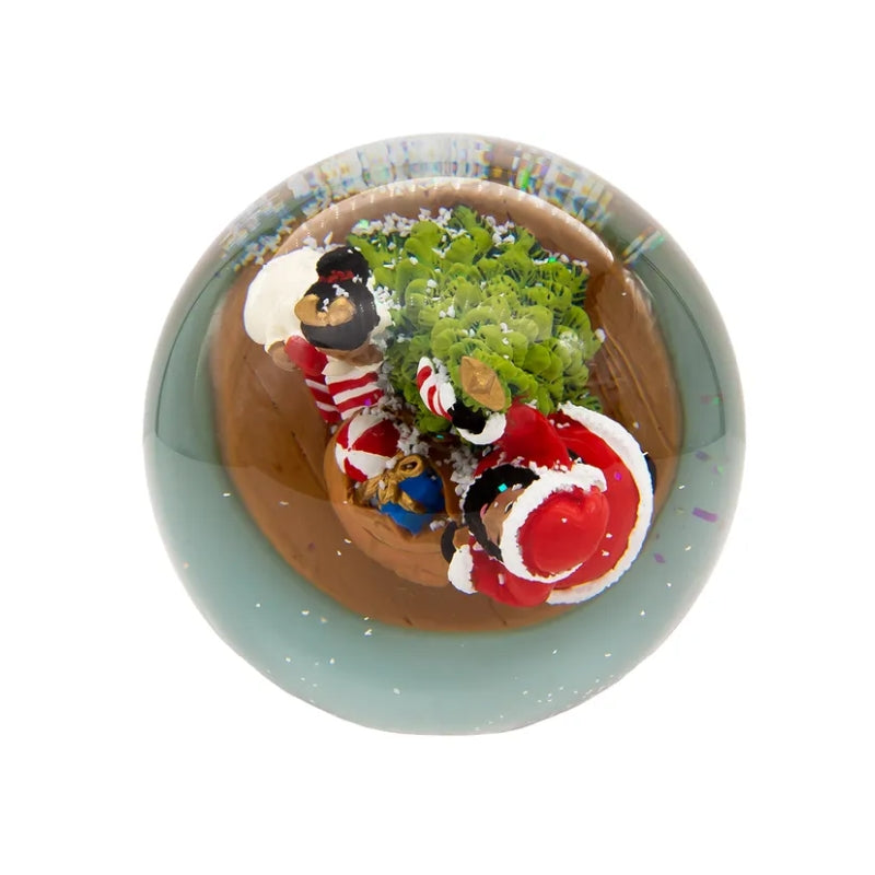 5 of 5: African American Santa Claus Musical Wind Up Water Globe