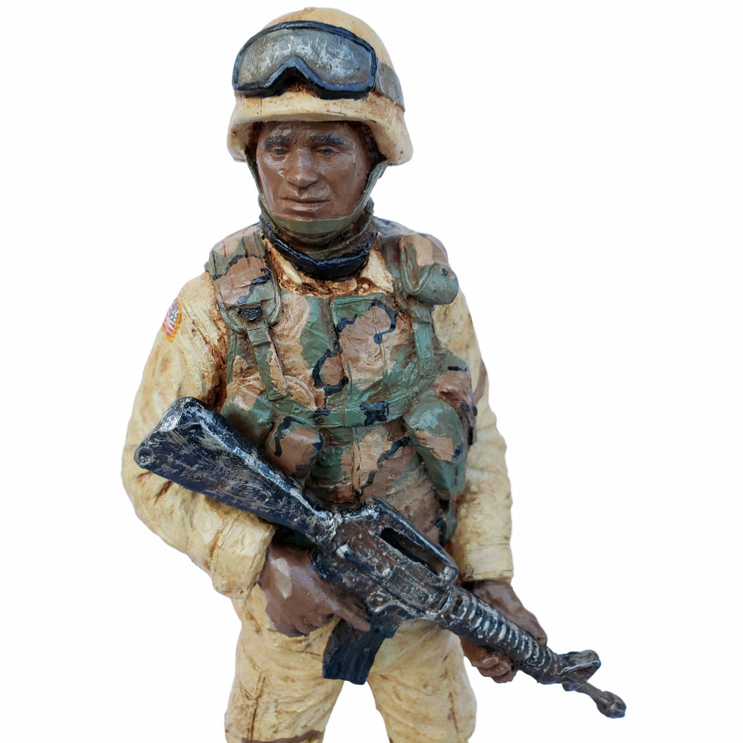 African-American Soldier Figurine by Michael Garman (Hand Painted)