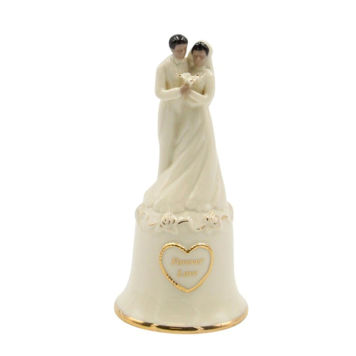 African American Couple Porcelain Wedding Bell