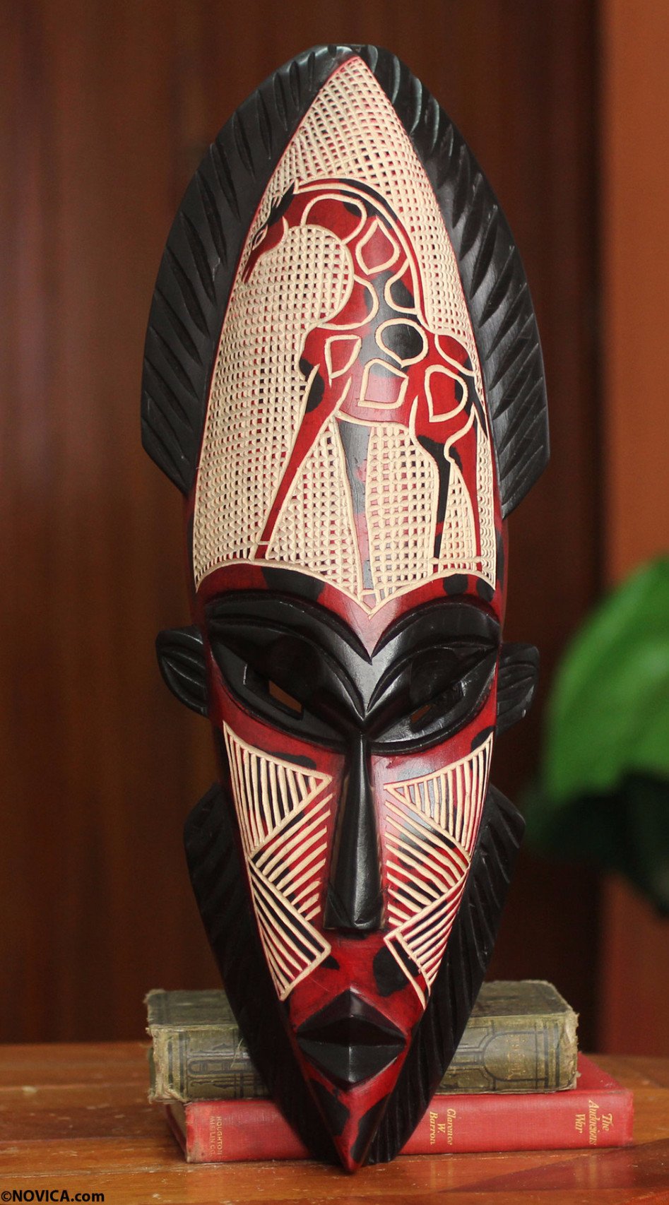 Authentic African Giraffe Spirt Mask by Theophilus Sackey (Ghana)