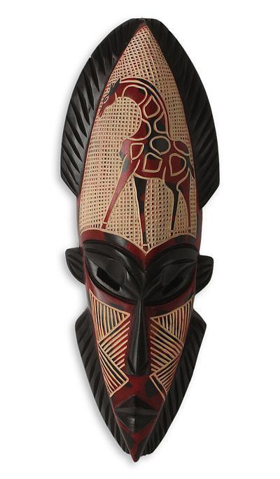 Authentic African Giraffe Spirt Mask by Theophilus Sackey (Ghana)