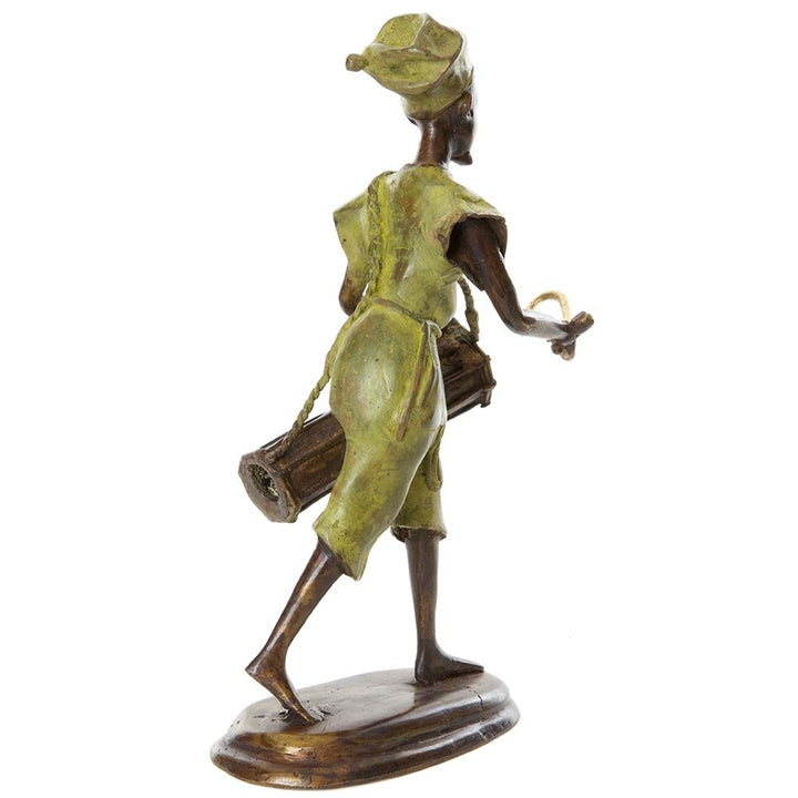 African Griot: Authentic African Bronze Sculpture (Burkino Faso)