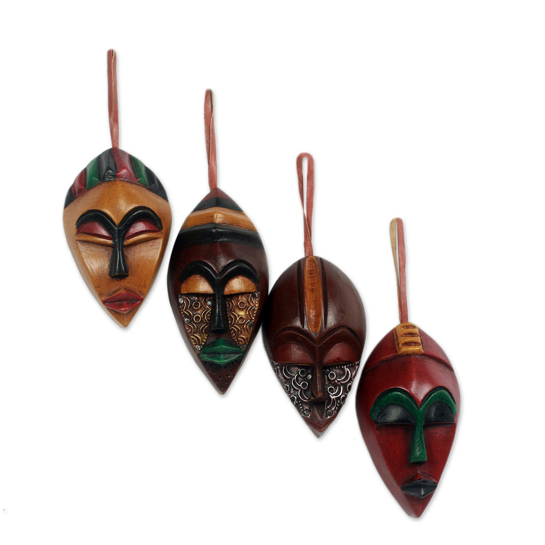 African Celebration Mask Ornament Set by Victor Yao Delanyo