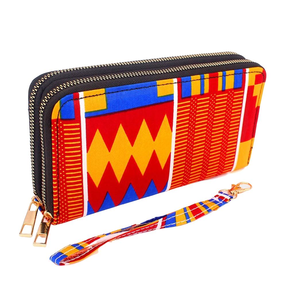 1 of 4: Double Zippered African Wax Print Wallet/Wristlet by Boutique Africa