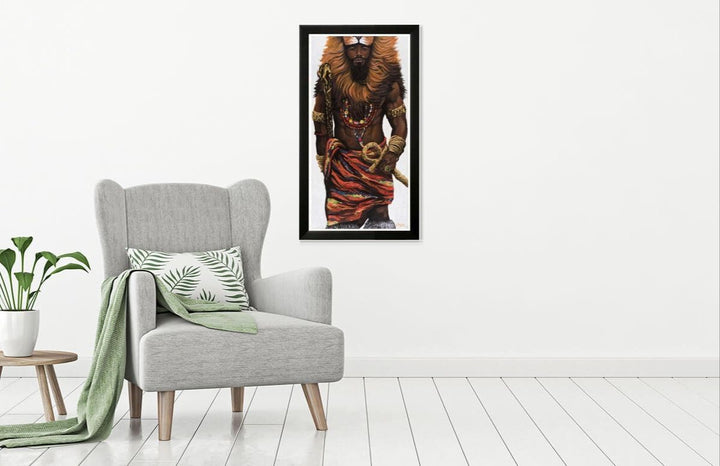 Afrikan King by Cecil "CREED" Reed Jr. (Black Frame - Mock Up)