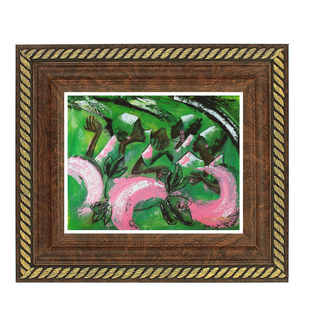Sister, Soror and Friend (Alpha Kappa Alpha) by Gerald Ivey (Brown Rope Frame)