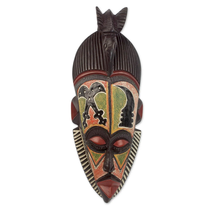 Akaoben and Akofen Mask: Authentic Hand Carved African Mask by Daniel Quarcoo