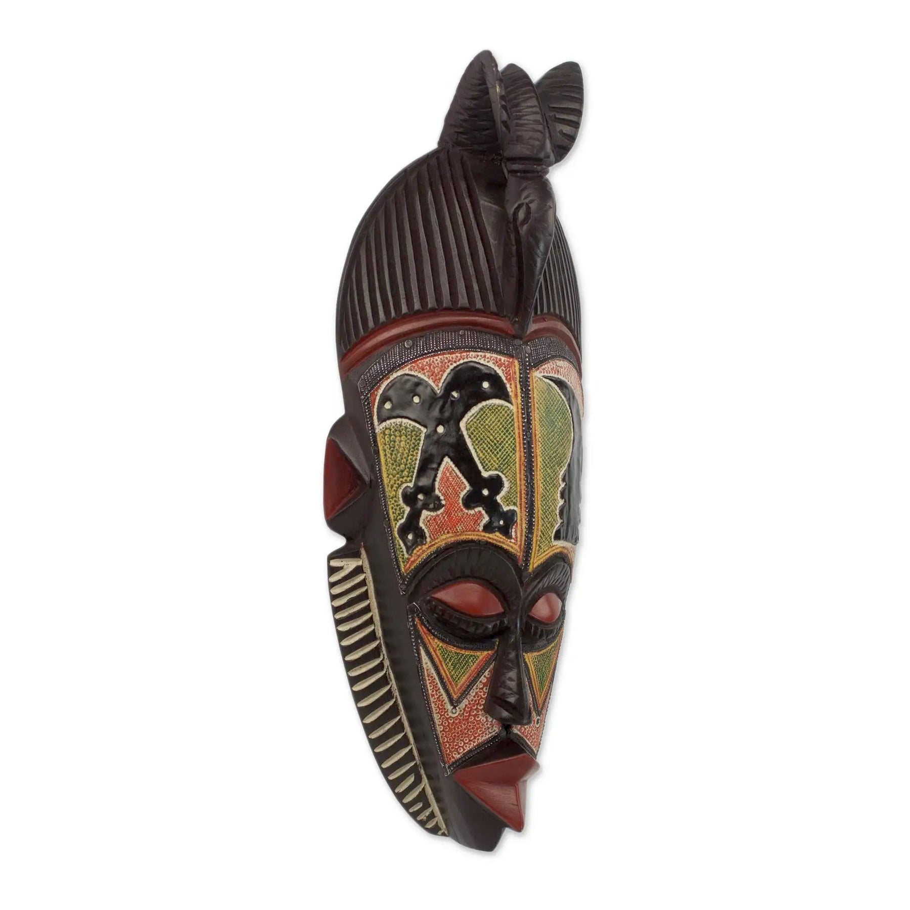 2 of 3: Akaoben and Akofen Mask: Authentic Hand Carved African Mask by Daniel Quarcoo