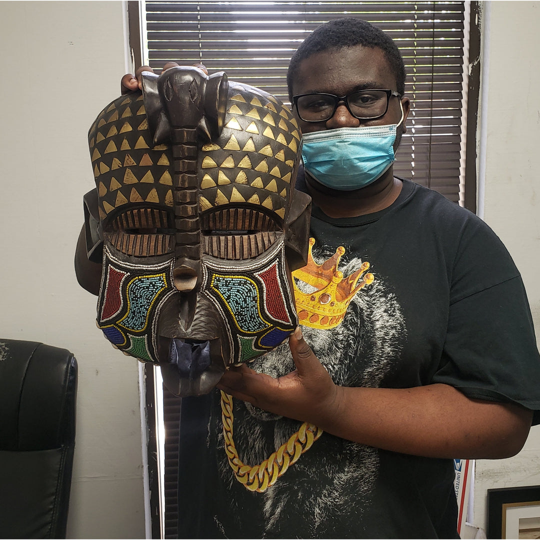 Akyiglinyi Elephant Mask by Awudu Saaed: Authentic African Mask