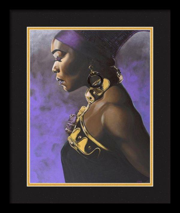 All Hail the Queen (Queen Ramonda aka Queen Mother) by Cecil "CREED" Reed Jr. (Black Frame - Double Mat)