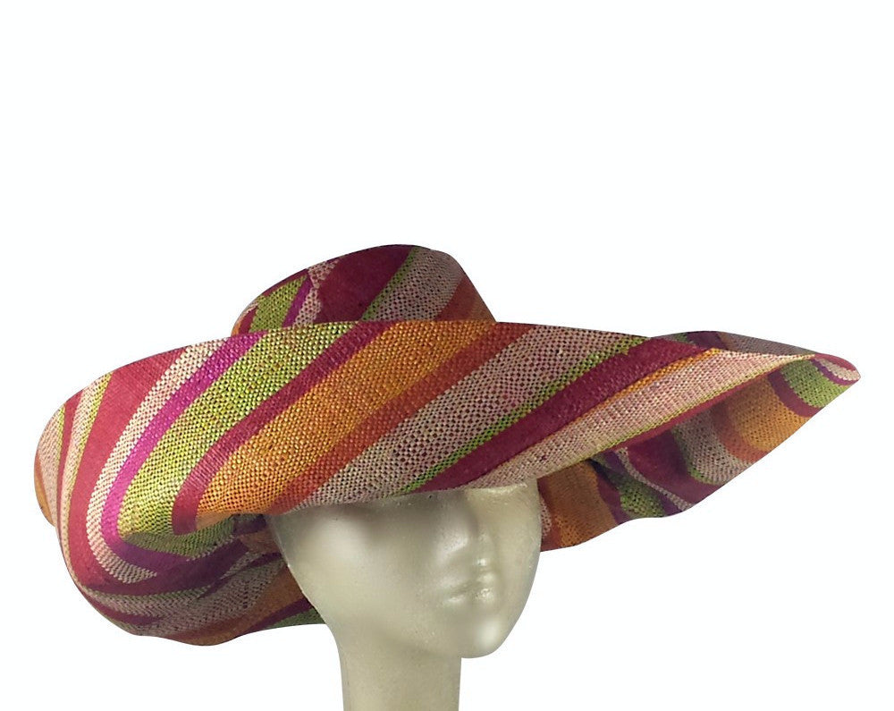 4 of 5: Amara: Hand Woven Multicolored Madagascar Raffia Hat