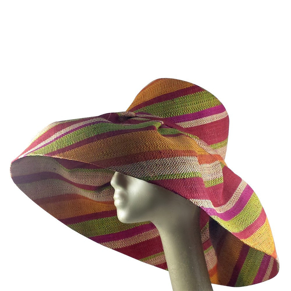 2 of 5: Amara: Hand Woven Multicolored Madagascar Raffia Hat