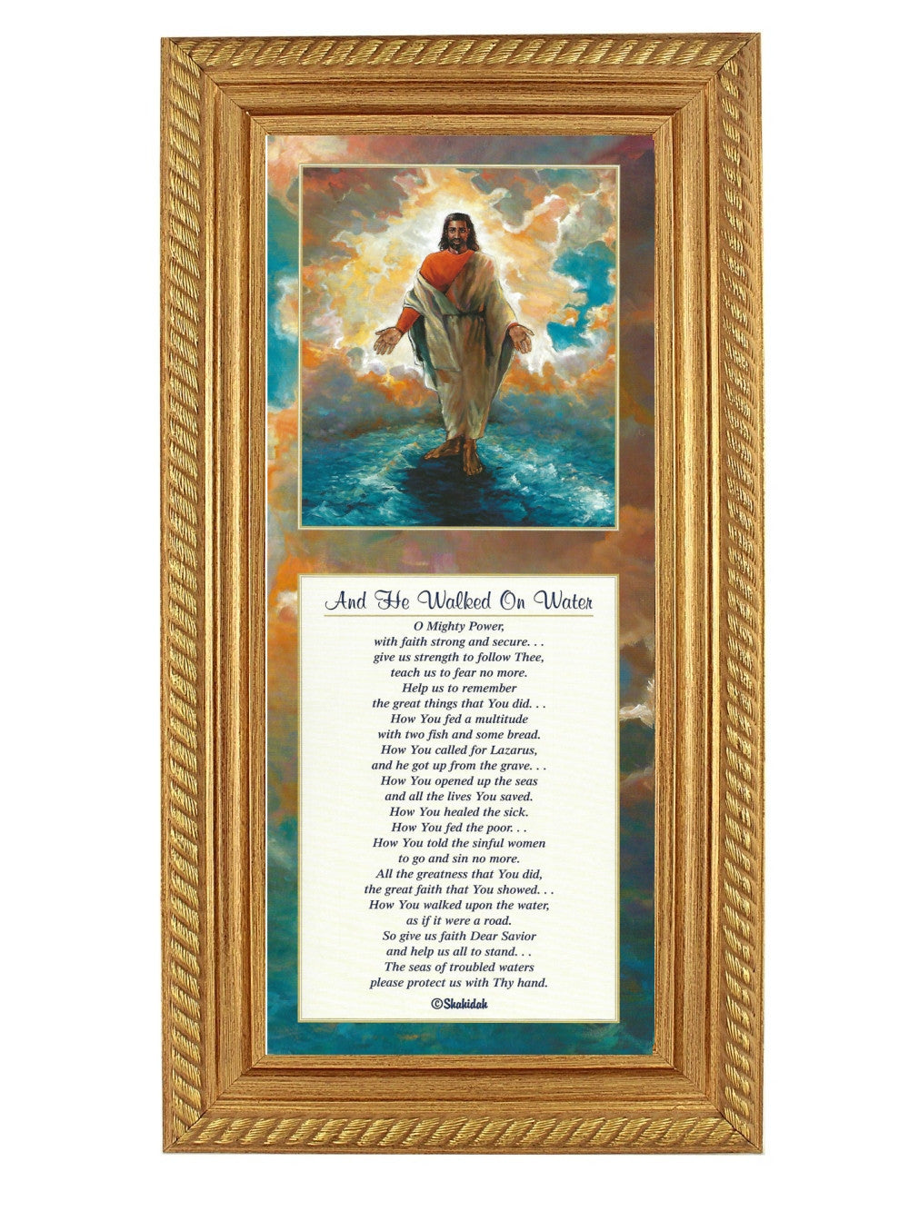 And He Walked on Water by Katherine Roundtree and Shahidah (Gold Frame)