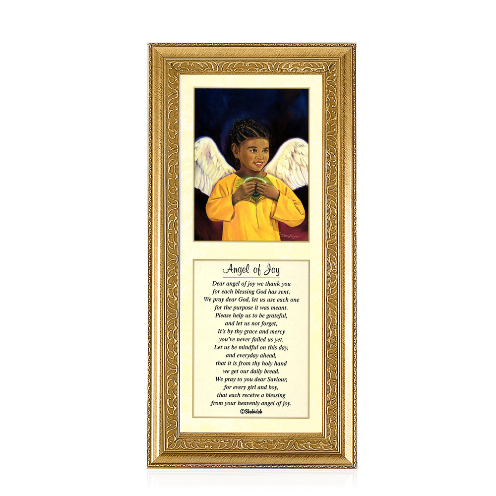 Angel Of Joy-Literary Art-Shahidah-20x8 inches-Gold Frame-The Black Art Depot