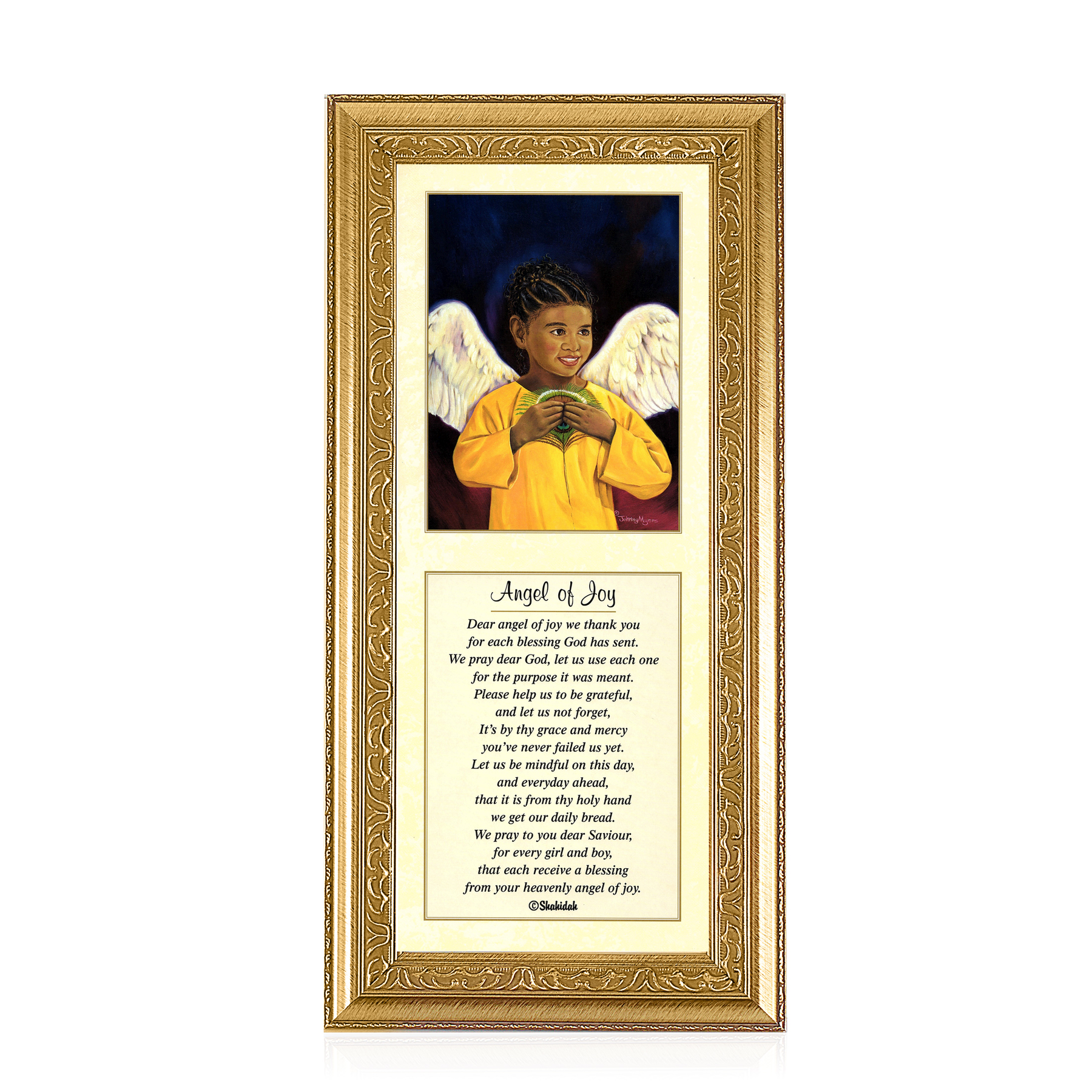2 of 3: Angel Of Joy-Literary Art-Shahidah-20x8 inches-Gold Frame-The Black Art Depot