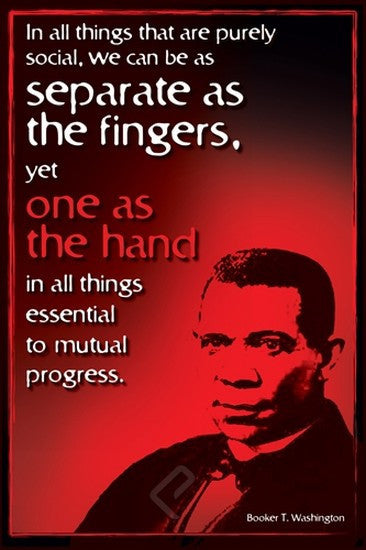 Booker T. Washington Poster: Seperate as Fingers