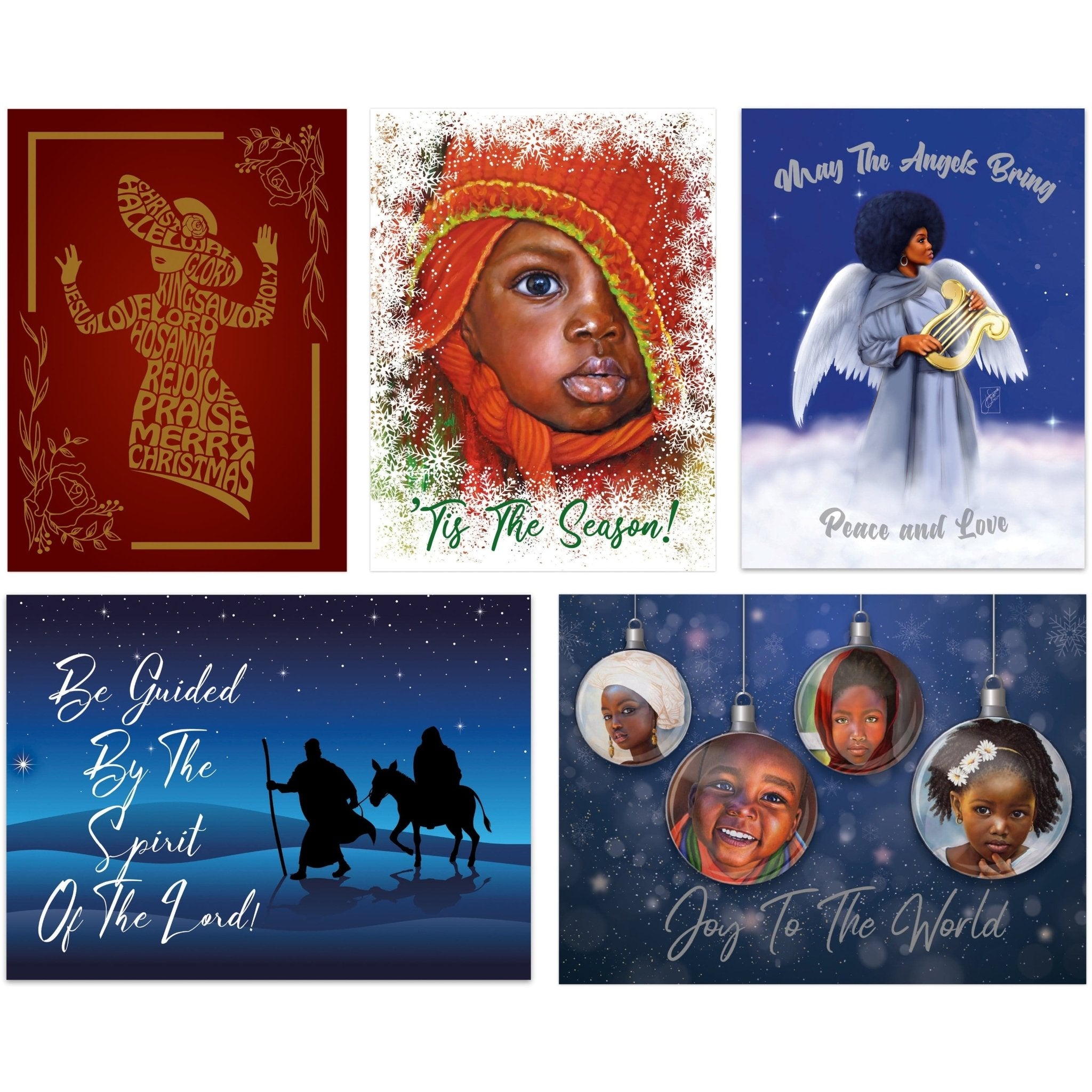 Assorted Box Set 5 African American Christmas Card Box Set The