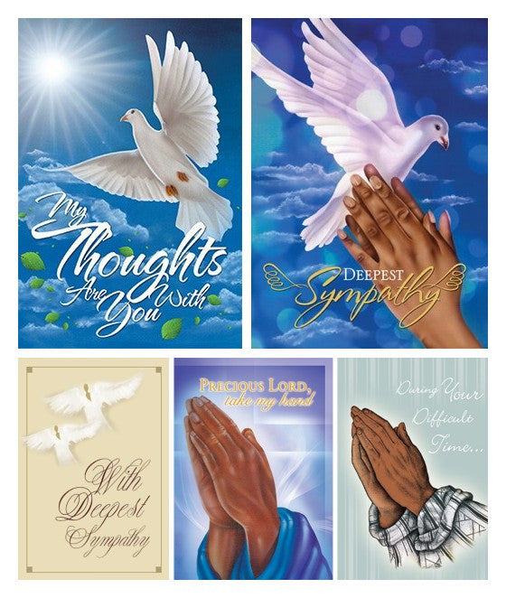 Assorted African American Sympathy Greeting Card Set #1