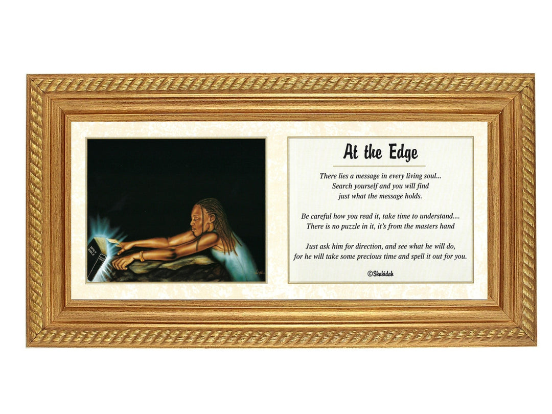 At the Edge (Female) by Fred Mathews and Shahidah (Gold Frame)