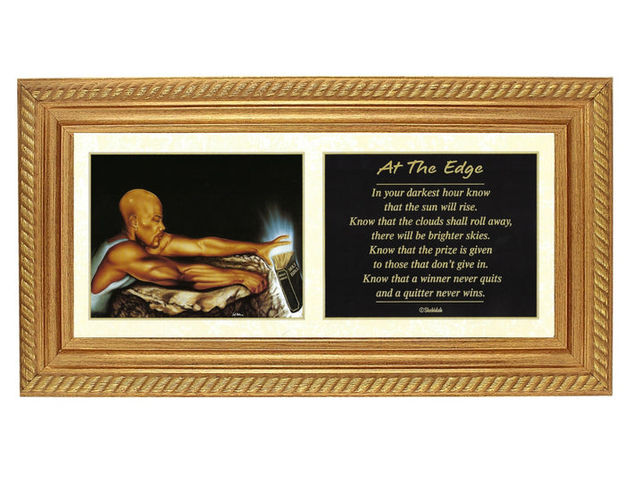 At the Edge (Male) by Fred Mathews and Shahidah (Gold Frame)