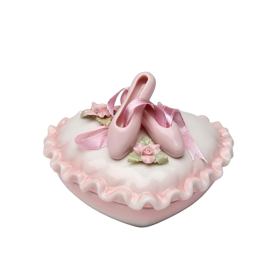 Ballerina Heart Shaped Porcelain Keepsake Box by Cosmos Gifts