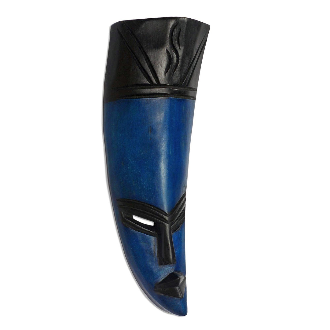 Banana Face: Authentic Hand Carved African Mask by Theophilus Sackey