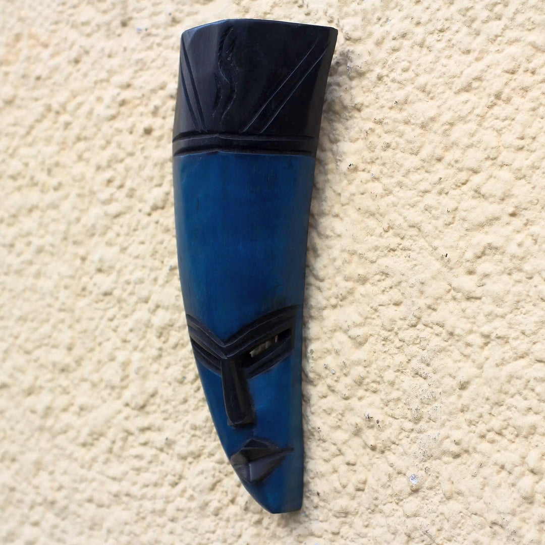 Banana Face: Authentic Hand Carved African Mask by Theophilus Sackey